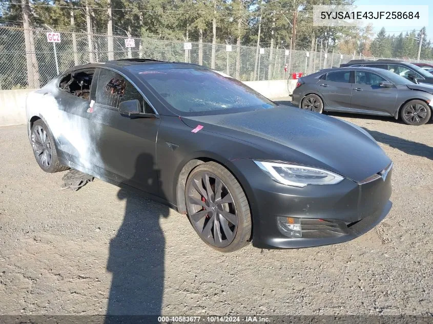 2018 Tesla Model S VIN: 5YJSA1E43JF258684 Lot: 40583677