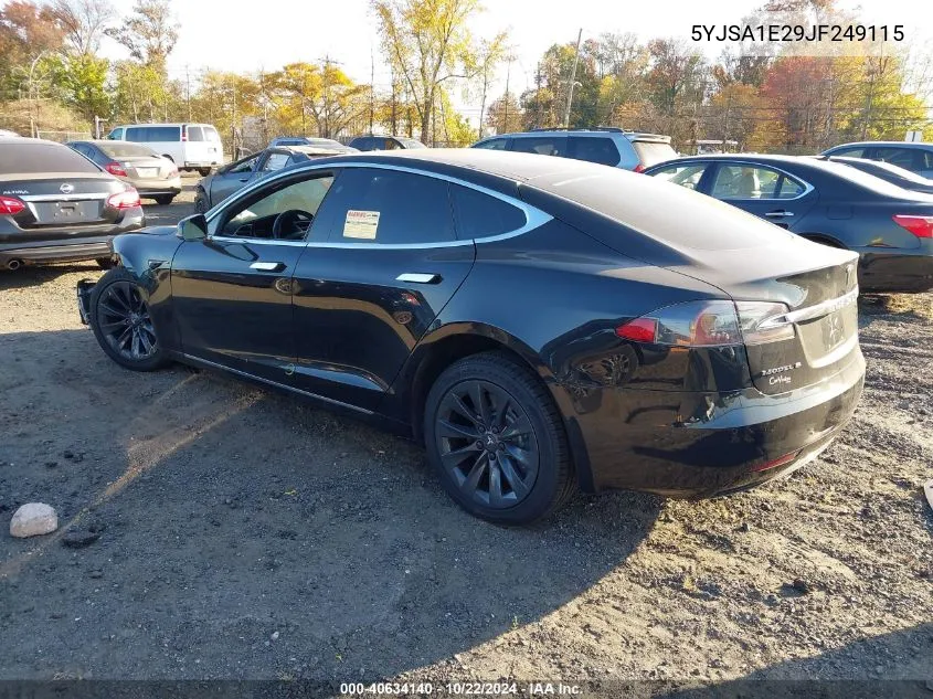 2018 Tesla Model S 100D/75D/P100D VIN: 5YJSA1E29JF249115 Lot: 40634140