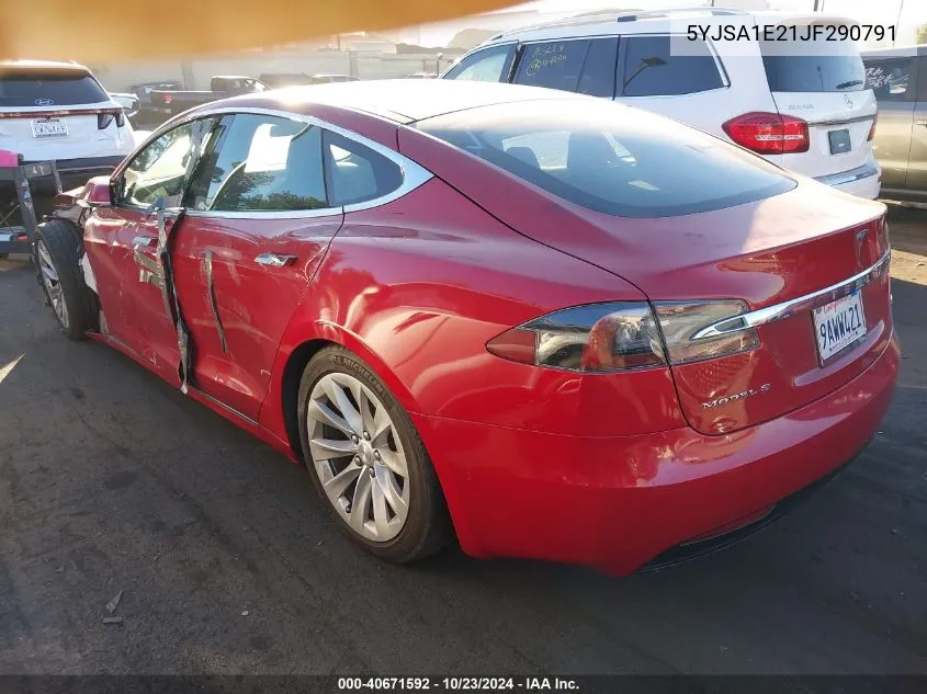 2018 Tesla Model S 100D/75D/P100D VIN: 5YJSA1E21JF290791 Lot: 40671592