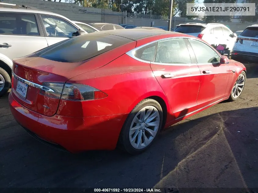 2018 Tesla Model S 100D/75D/P100D VIN: 5YJSA1E21JF290791 Lot: 40671592