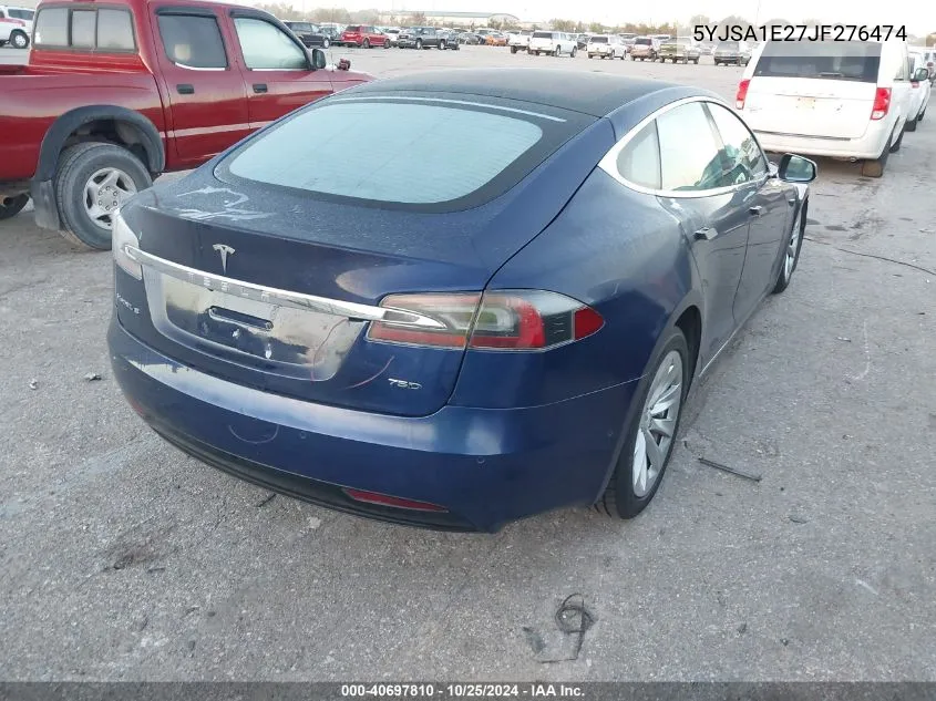 2018 Tesla Model S 100D/75D/P100D VIN: 5YJSA1E27JF276474 Lot: 40697810