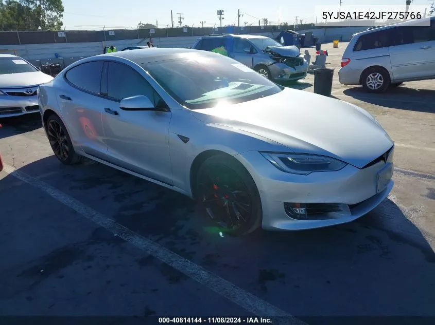 2018 Tesla Model S 100D/75D/P100D VIN: 5YJSA1E42JF275766 Lot: 40814144