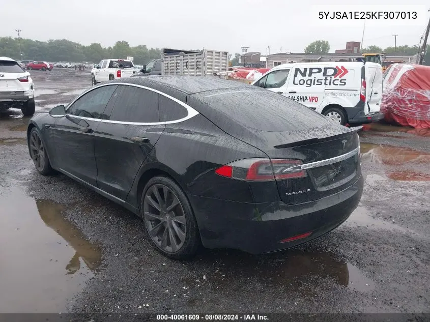 2019 Tesla Model S 100D/75D/Long Range/Standard Range VIN: 5YJSA1E25KF307013 Lot: 40061609