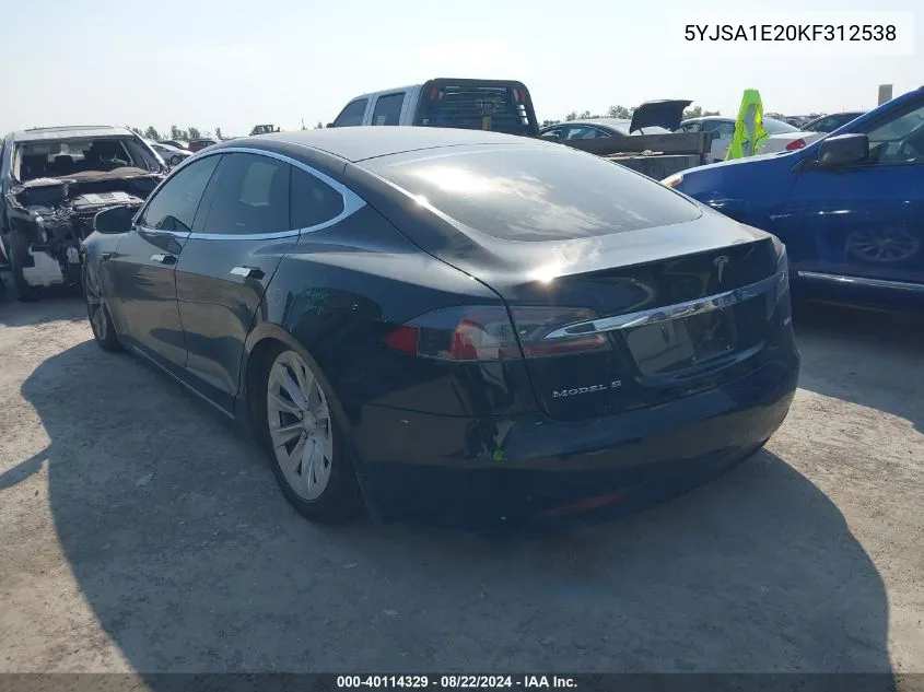 5YJSA1E20KF312538 2019 Tesla Model S 100D/75D/Long Range/Standard Range