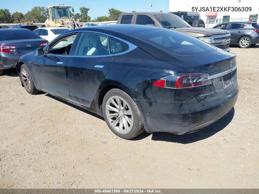 2019 Tesla Model S 100D/75D/Long Range/Standard Range VIN: 5YJSA1E2XKF306309 Lot: 40461958