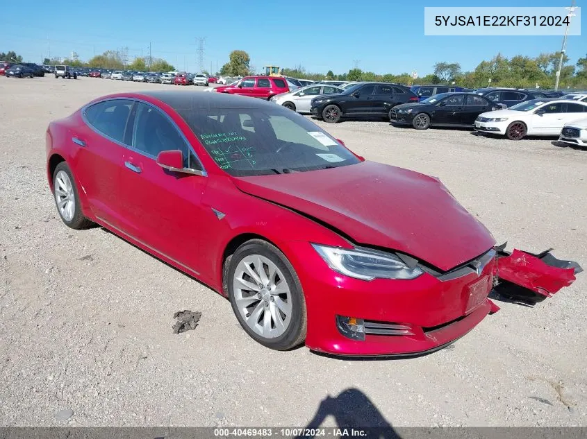 2019 Tesla Model S 100D/75D/Long Range/Standard Range VIN: 5YJSA1E22KF312024 Lot: 40469483