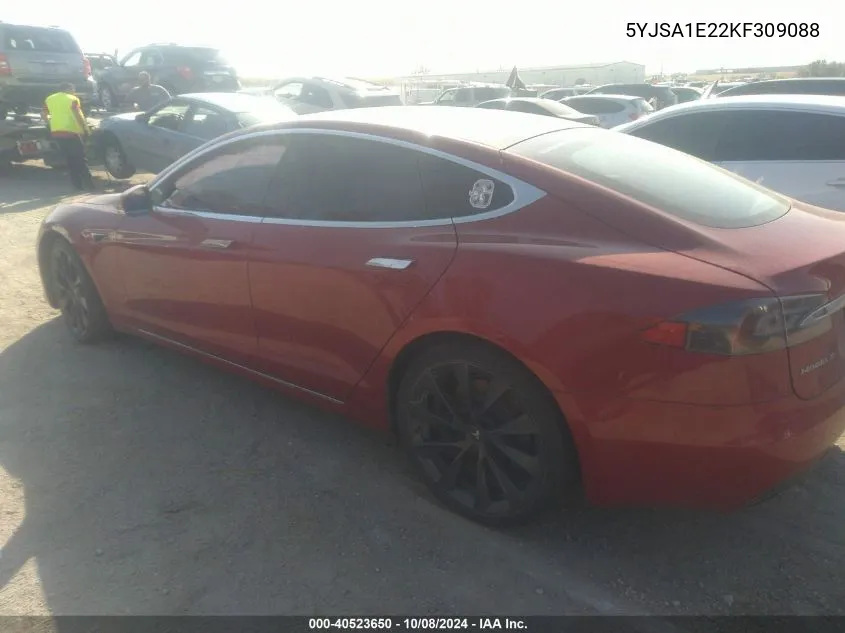 2019 Tesla Model S 100D/75D/Long Range/Standard Range VIN: 5YJSA1E22KF309088 Lot: 40523650