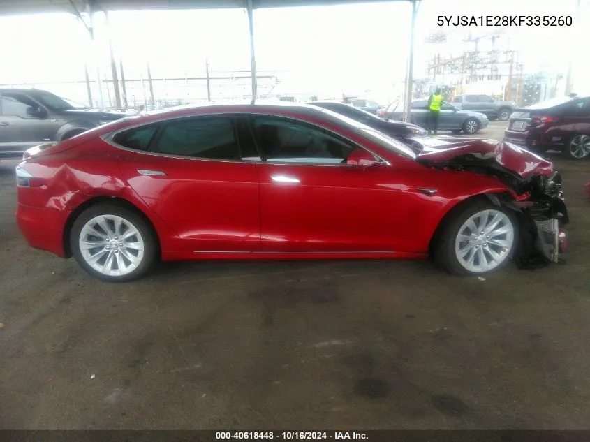 2019 Tesla Model S 100D/75D/Long Range/Standard Range VIN: 5YJSA1E28KF335260 Lot: 40618448