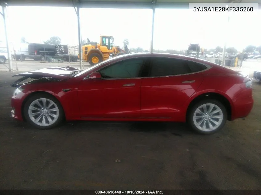 2019 Tesla Model S 100D/75D/Long Range/Standard Range VIN: 5YJSA1E28KF335260 Lot: 40618448