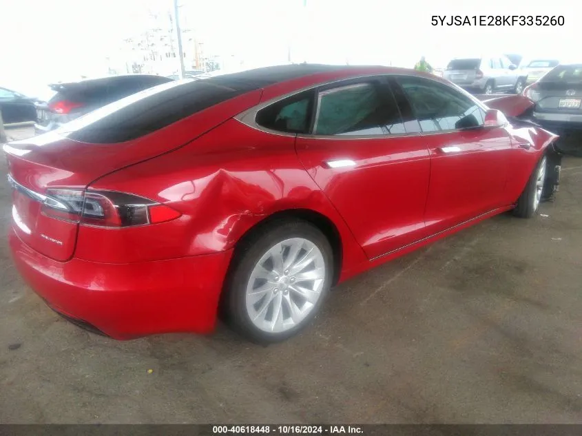 2019 Tesla Model S 100D/75D/Long Range/Standard Range VIN: 5YJSA1E28KF335260 Lot: 40618448