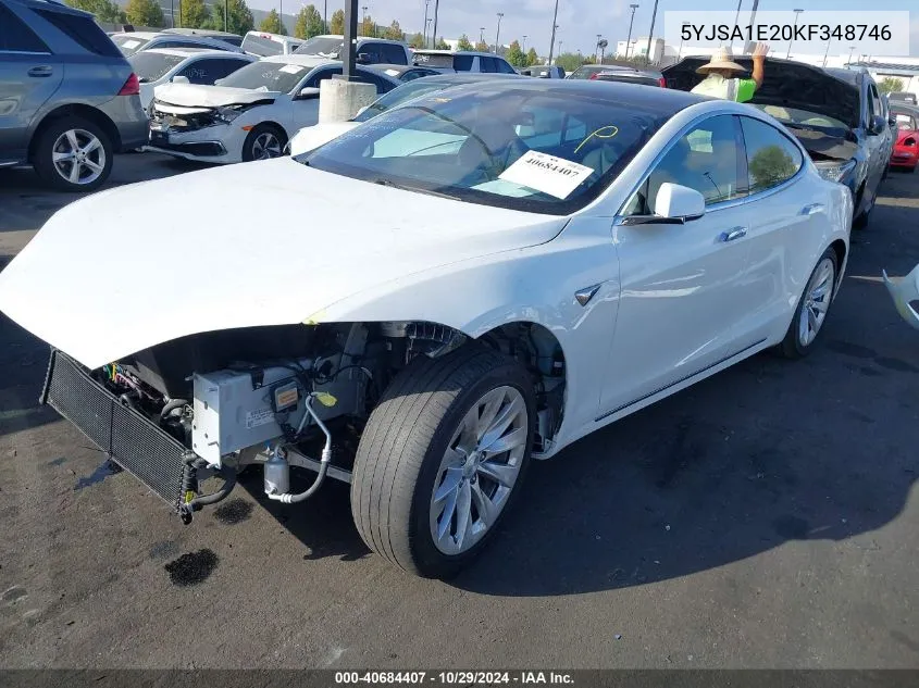 2019 Tesla Model S 100D/75D/Long Range/Standard Range VIN: 5YJSA1E20KF348746 Lot: 40684407