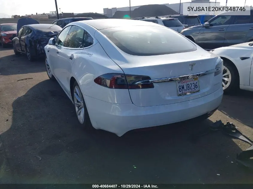 2019 Tesla Model S 100D/75D/Long Range/Standard Range VIN: 5YJSA1E20KF348746 Lot: 40684407