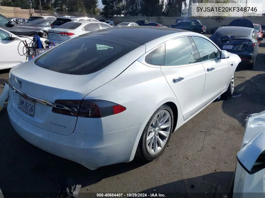 2019 Tesla Model S 100D/75D/Long Range/Standard Range VIN: 5YJSA1E20KF348746 Lot: 40684407