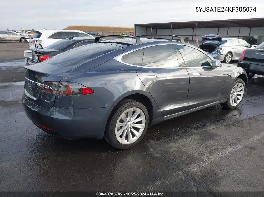 2019 Tesla Model S 100D/75D/Long Range/Standard Range VIN: 5YJSA1E24KF305074 Lot: 40705702