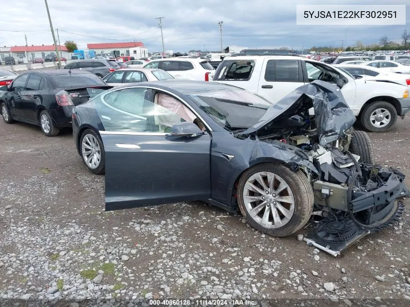 2019 Tesla Model S 100D/75D/Long Range/Standard Range VIN: 5YJSA1E22KF302951 Lot: 40860128