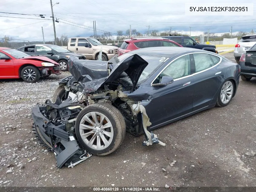 2019 Tesla Model S 100D/75D/Long Range/Standard Range VIN: 5YJSA1E22KF302951 Lot: 40860128