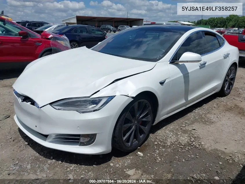 2020 Tesla Model S Performance Dual Motor All-Wheel Drive VIN: 5YJSA1E49LF358257 Lot: 39707584