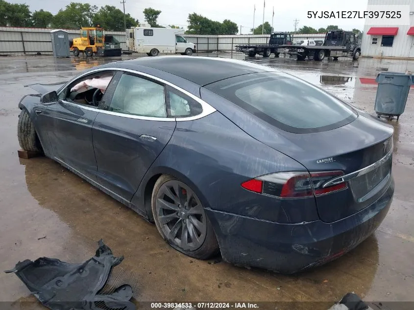 2020 Tesla Model S Long Range Dual Motor All-Wheel Drive/Long Range Plus Dual Motor All-Wheel Drive VIN: 5YJSA1E27LF397525 Lot: 39834533