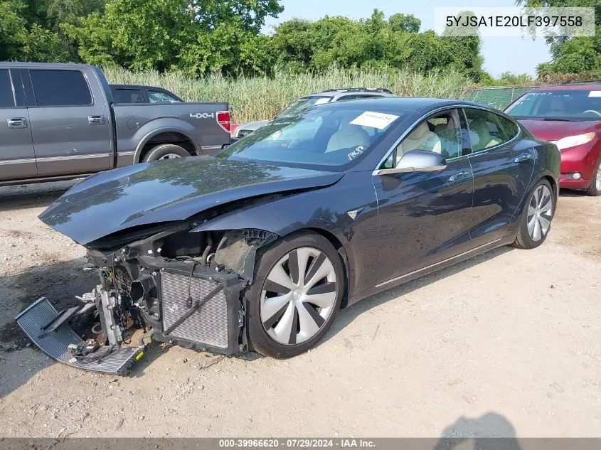 2020 Tesla Model S VIN: 5YJSA1E20LF397558 Lot: 39966620