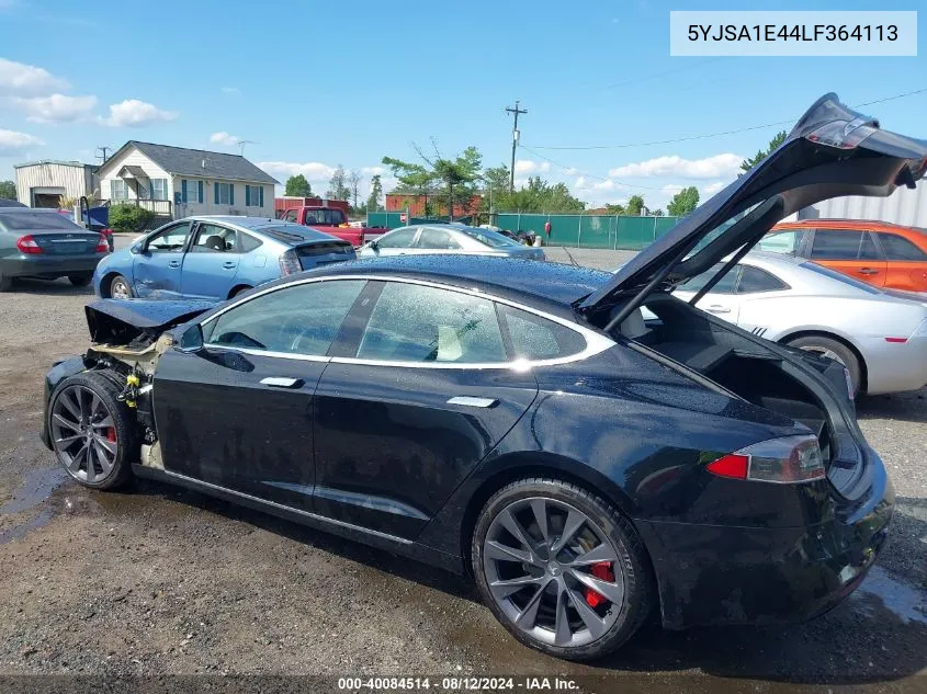 2020 Tesla Model S Performance Dual Motor All-Wheel Drive VIN: 5YJSA1E44LF364113 Lot: 40084514