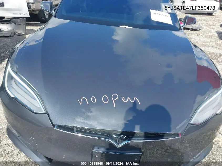 2020 Tesla Model S VIN: 5YJSA1E47LF350478 Lot: 40319948