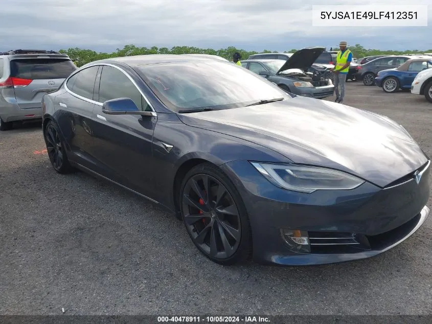 2020 Tesla Model S Performance Dual Motor All-Wheel Drive VIN: 5YJSA1E49LF412351 Lot: 40478911