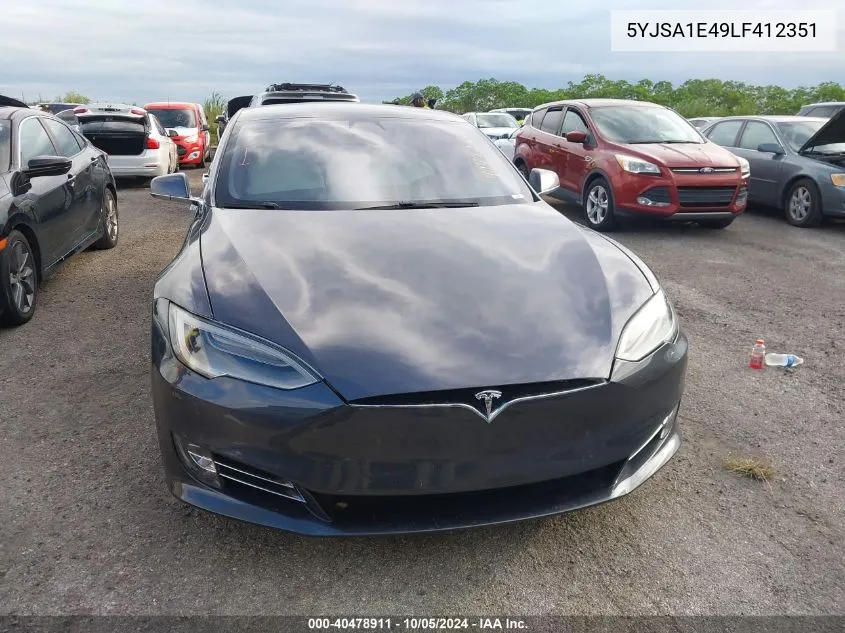 2020 Tesla Model S Performance Dual Motor All-Wheel Drive VIN: 5YJSA1E49LF412351 Lot: 40478911