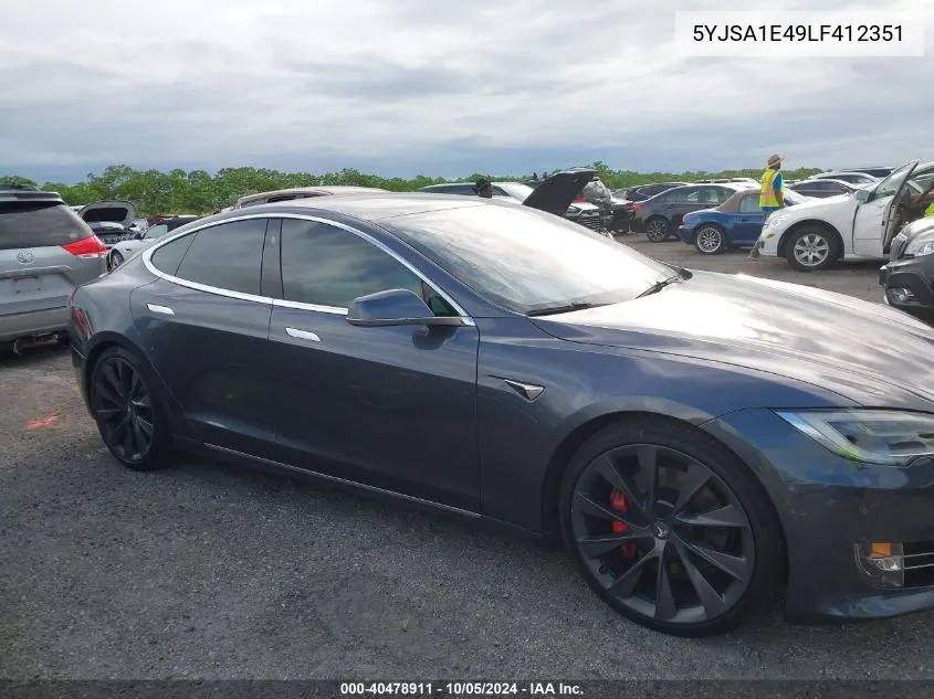 2020 Tesla Model S Performance Dual Motor All-Wheel Drive VIN: 5YJSA1E49LF412351 Lot: 40478911