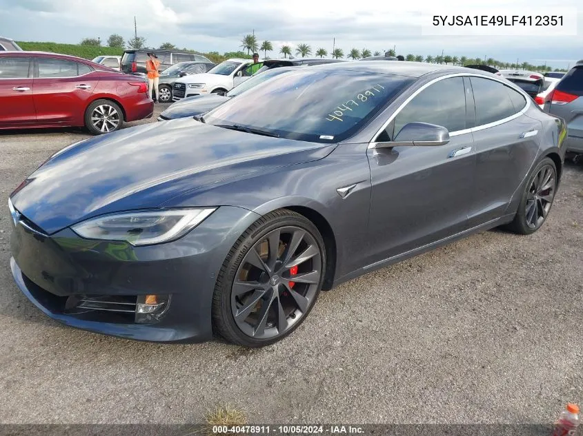 2020 Tesla Model S Performance Dual Motor All-Wheel Drive VIN: 5YJSA1E49LF412351 Lot: 40478911