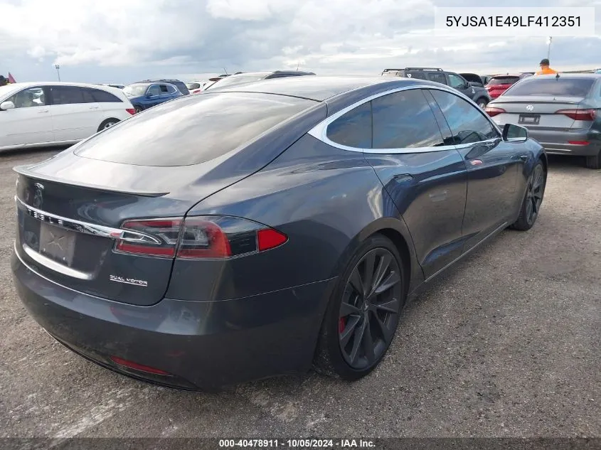 2020 Tesla Model S Performance Dual Motor All-Wheel Drive VIN: 5YJSA1E49LF412351 Lot: 40478911