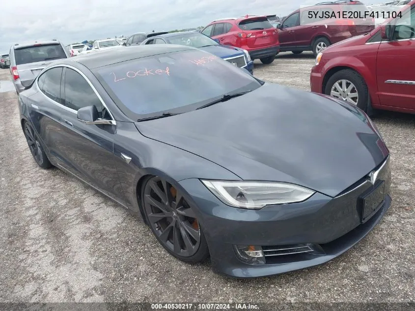 2020 Tesla Model S Long Range Dual Motor All-Wheel Drive/Long Range Plus Dual Motor All-Wheel Drive VIN: 5YJSA1E20LF411104 Lot: 40530217