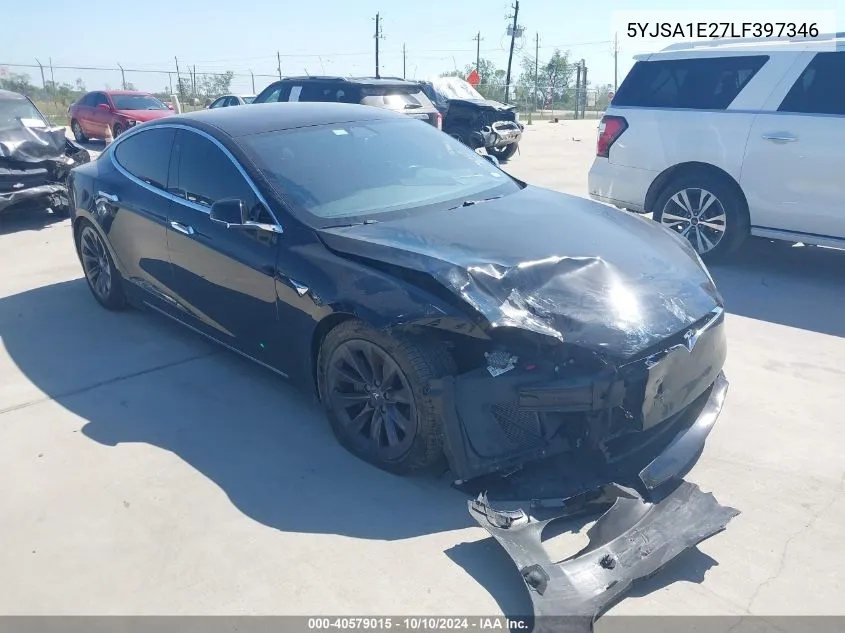 2020 Tesla Model S Long Range Dual Motor All-Wheel Drive/Long Range Plus Dual Motor All-Wheel Drive VIN: 5YJSA1E27LF397346 Lot: 40579015