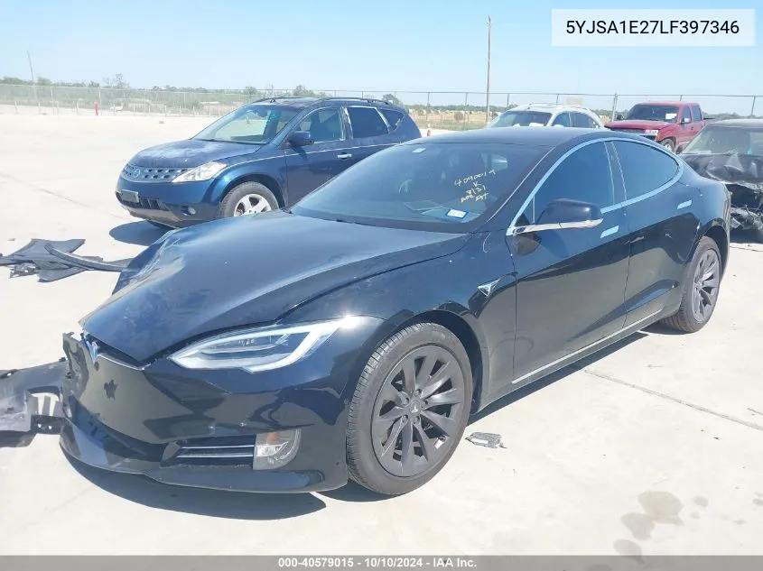 2020 Tesla Model S Long Range Dual Motor All-Wheel Drive/Long Range Plus Dual Motor All-Wheel Drive VIN: 5YJSA1E27LF397346 Lot: 40579015