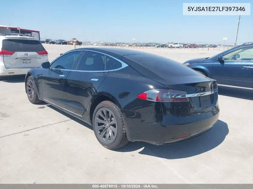 2020 Tesla Model S Long Range Dual Motor All-Wheel Drive/Long Range Plus Dual Motor All-Wheel Drive VIN: 5YJSA1E27LF397346 Lot: 40579015