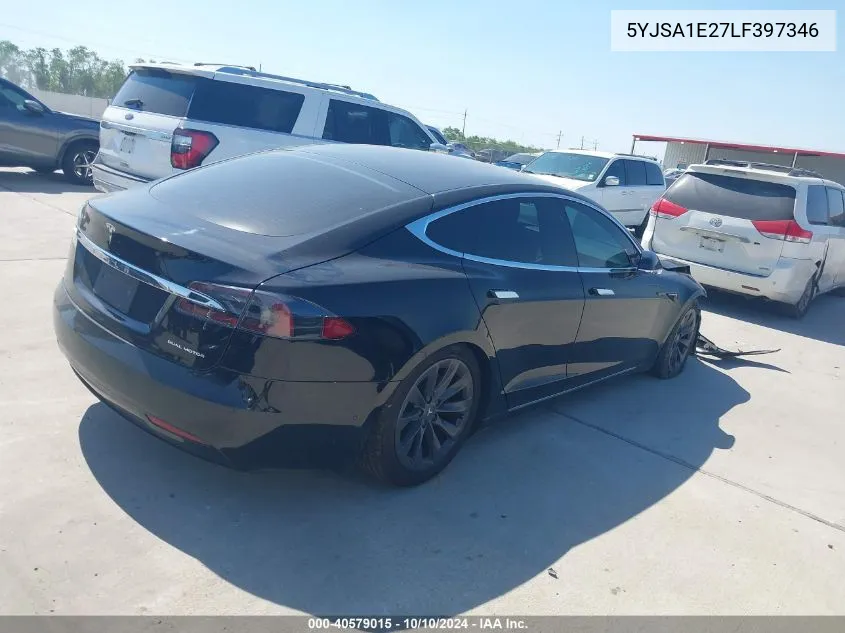 2020 Tesla Model S Long Range Dual Motor All-Wheel Drive/Long Range Plus Dual Motor All-Wheel Drive VIN: 5YJSA1E27LF397346 Lot: 40579015