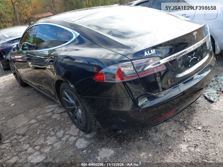 2020 Tesla Model S Long Range Dual Motor All-Wheel Drive/Long Range Plus Dual Motor All-Wheel Drive VIN: 5YJSA1E29LF398658 Lot: 40800286