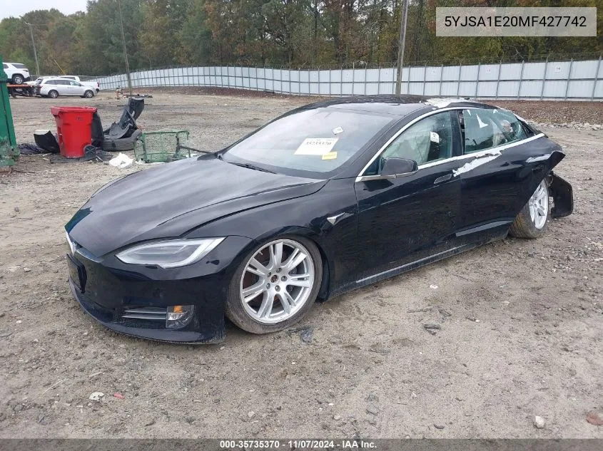 2021 Tesla Model S Long Range Dual Motor All-Wheel Drive/Long Range Plus Dual Motor All-Wheel Drive VIN: 5YJSA1E20MF427742 Lot: 35735370