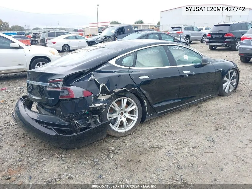 2021 Tesla Model S Long Range Dual Motor All-Wheel Drive/Long Range Plus Dual Motor All-Wheel Drive VIN: 5YJSA1E20MF427742 Lot: 35735370