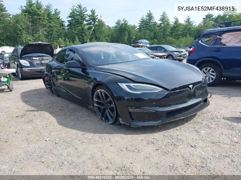 2021 Tesla Model S Long Range Dual Motor All-Wheel Drive VIN: 5YJSA1E52MF438915 Lot: 40216222