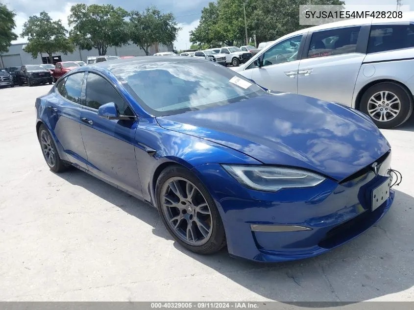 2021 Tesla Model S Long Range Dual Motor All-Wheel Drive VIN: 5YJSA1E54MF428208 Lot: 40329005