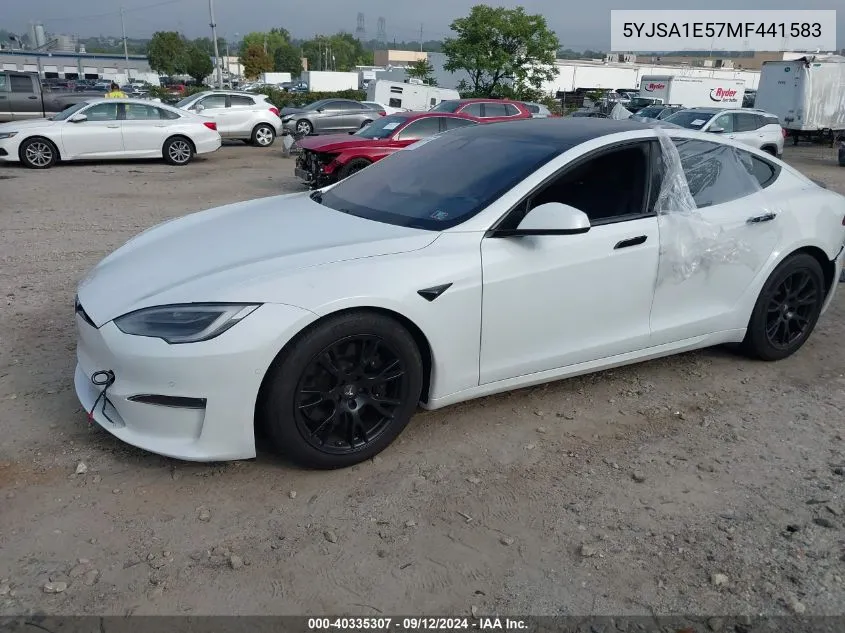 2021 Tesla Model S Long Range Dual Motor All-Wheel Drive VIN: 5YJSA1E57MF441583 Lot: 40335307