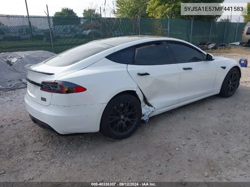 2021 Tesla Model S Long Range Dual Motor All-Wheel Drive VIN: 5YJSA1E57MF441583 Lot: 40335307