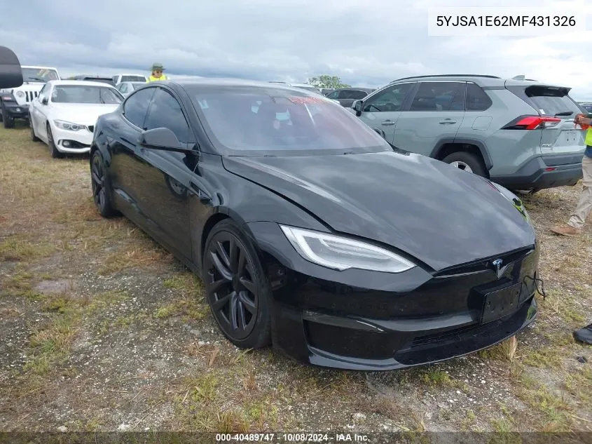 2021 Tesla Model S VIN: 5YJSA1E62MF431326 Lot: 40489747