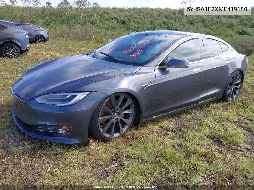 2021 Tesla Model S Long Range Dual Motor All-Wheel Drive/Long Range Plus Dual Motor All-Wheel Drive VIN: 5YJSA1E2XMF419180 Lot: 40493191