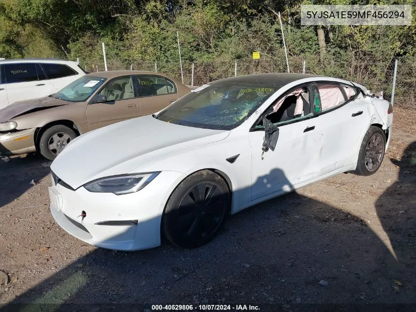 2021 Tesla Model S VIN: 5YJSA1E59MF456294 Lot: 40529806