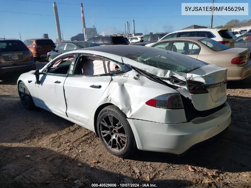 2021 Tesla Model S VIN: 5YJSA1E59MF456294 Lot: 40529806