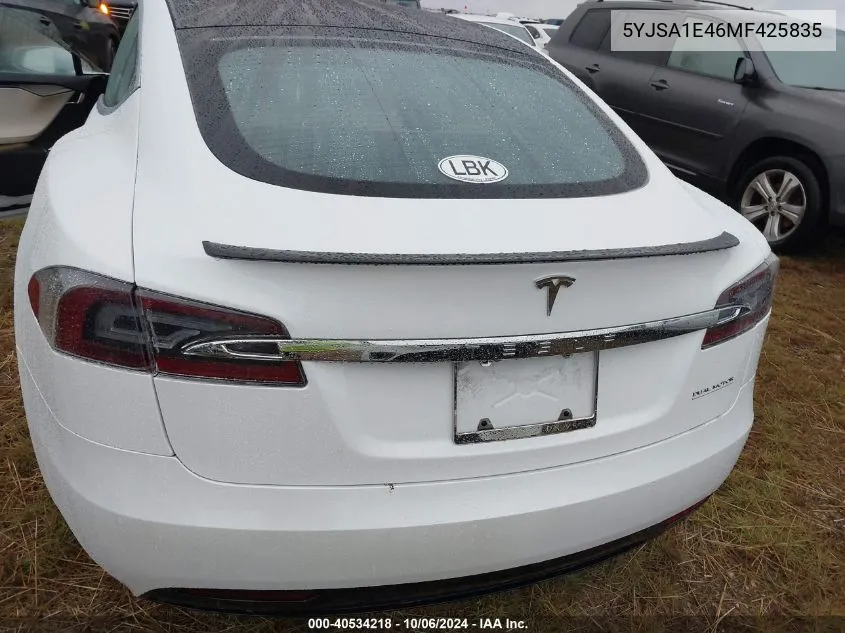 2021 Tesla Model S VIN: 5YJSA1E46MF425835 Lot: 40534218