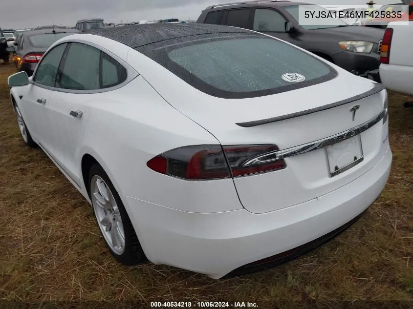 2021 Tesla Model S VIN: 5YJSA1E46MF425835 Lot: 40534218