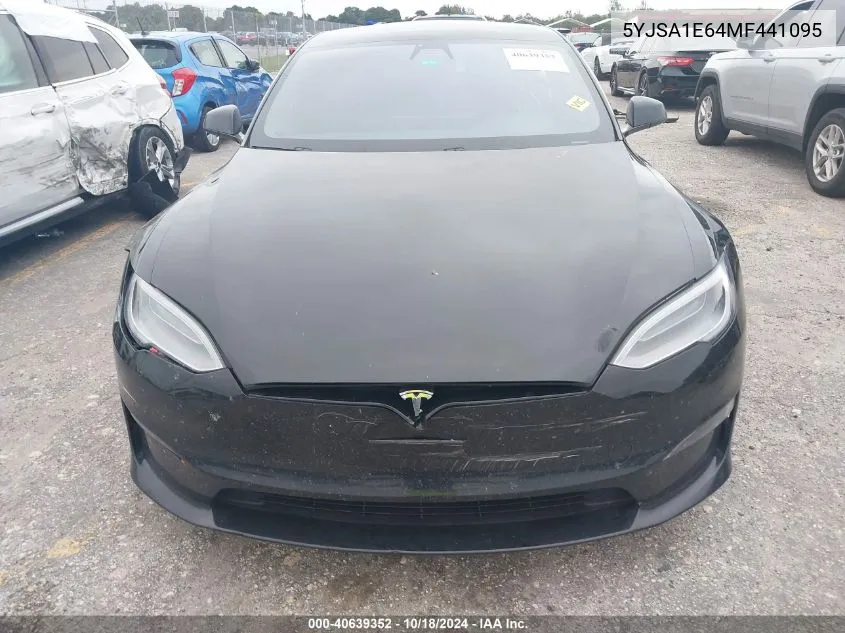 2021 Tesla Model S Plaid Tri Motor All-Wheel Drive VIN: 5YJSA1E64MF441095 Lot: 40639352