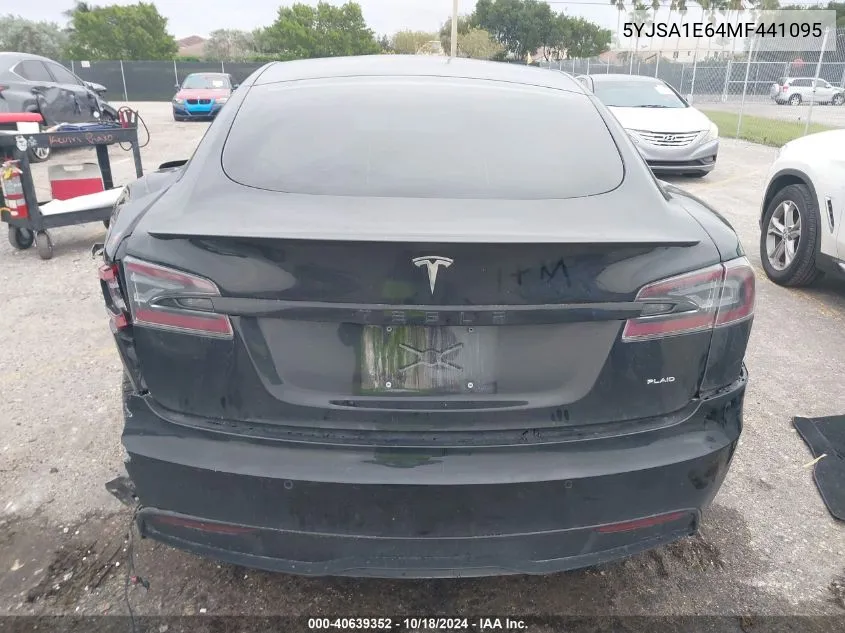 2021 Tesla Model S Plaid Tri Motor All-Wheel Drive VIN: 5YJSA1E64MF441095 Lot: 40639352